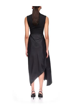 Abito midi in lana sartoriale nera DAVID KOMA | AW25DK67DBLACKSILVER